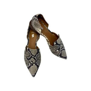 Sarto Gray‎ Black Reptile Print Flats